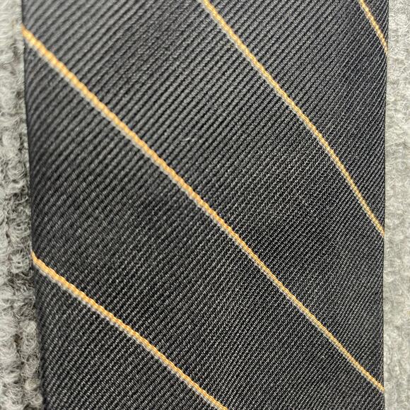 Robert Talbott REPP Tie 3" X 57" Black/Gold Striped Slim Hand Sewn 100% Silk - Picture 3 of 10